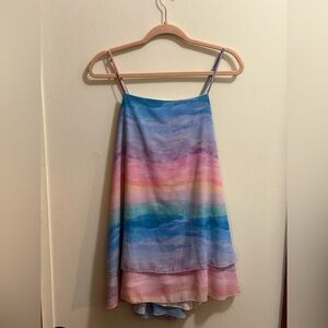 Show Me Your MuMu Blue and Pink Sundress Sleeveless Mini